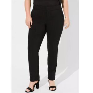 Torrid Trouser Pants Black Straight Mid Rise Stretch Women’s sz 26R Workwear New